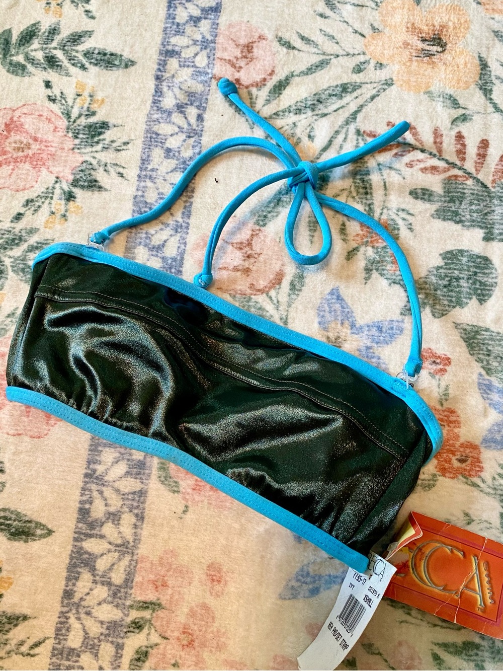 BECCA swim NWT Black Bandeau Bikini
